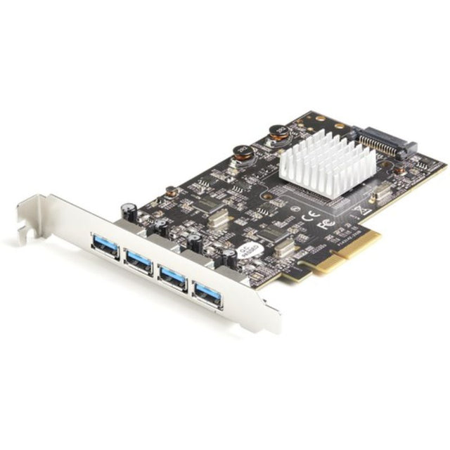 StarTech.com USB 3.1 PCIe card with 4 USB-A ports, 10Gbps speed, and UASP support for high-performance devices.