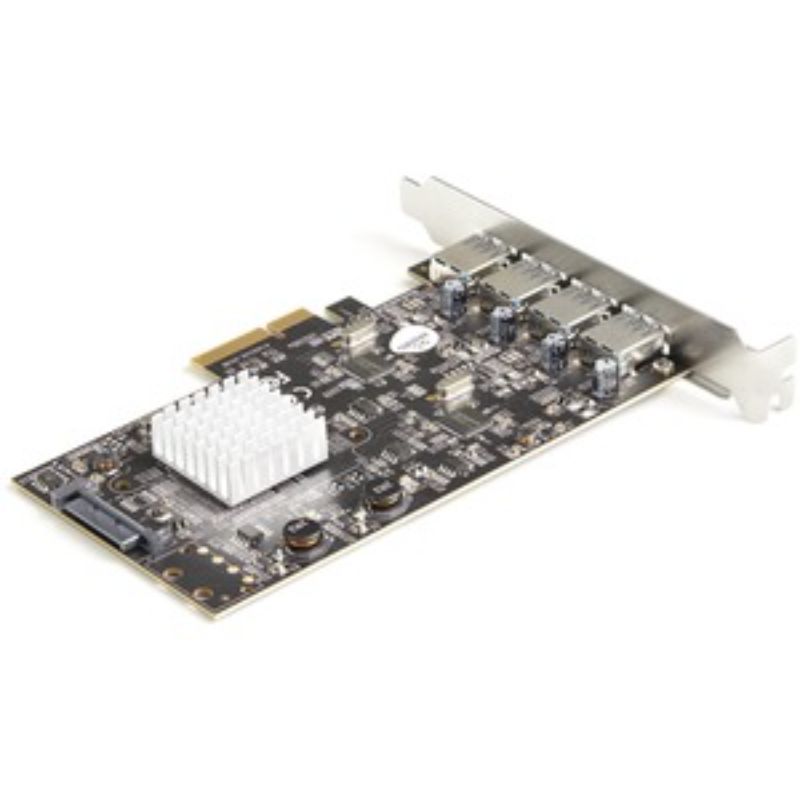 StarTech.com USB 3.1 Card with 4 USB-A ports for 10Gbps data transfer, PCIe x4 compatibility, and UASP support for optimal performance.