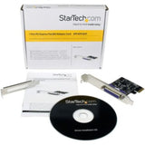 Startech 1-Port Parallel PCIe Card enables DB25 connections for printers, scanners, and other parallel devices in desktops.