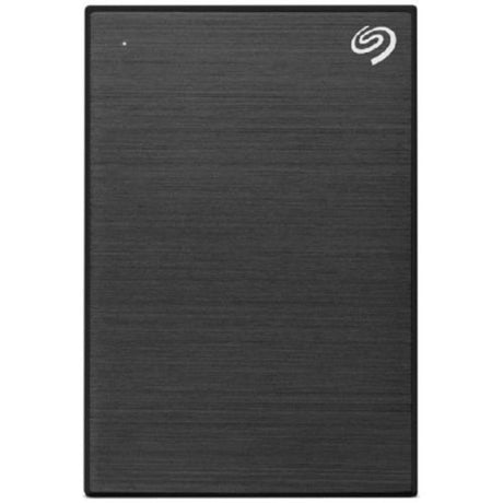 Seagate 1TB One Touch HDD in black, portable storage with USB 3.0, automatic backups, and free photo editing subscriptions.