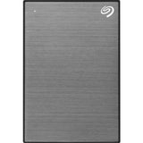 Seagate One Touch 1TB Portable Hard Drive in Space Gray, compact design, USB 3.0, ideal for backup and storage on the go.