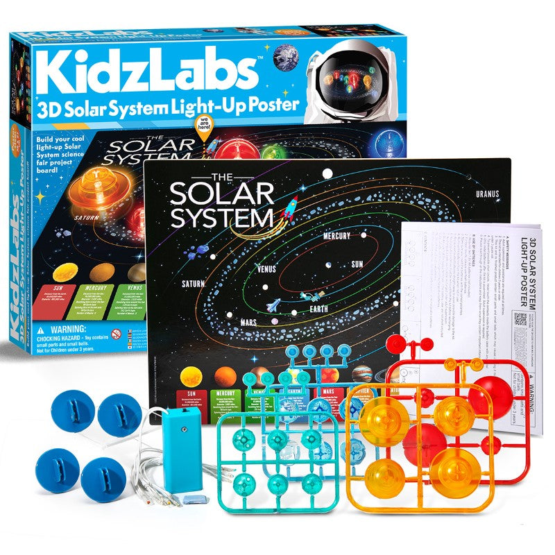 KidzLabs/3D Solar System Light-Up Poster - 4M