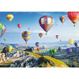 Trefl "1000" puzzle depicting Cappadocia's hot air balloons and rock formations, perfect for family entertainment and cognitive development.