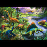 Trefl '200' puzzle featuring fierce predatory dinosaurs like T. rex and Velociraptor, crafted for family fun and cognitive challenges.