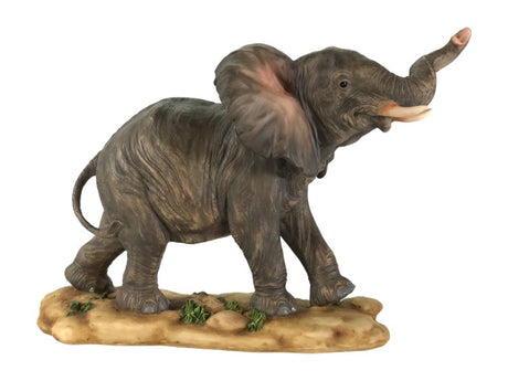 19cm decorative elephant ornament showcasing intricate details and African-inspired design, perfect for home decor.