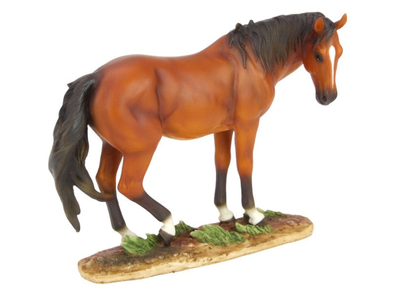 Set of 2 elegant 20cm brown horse ornaments on sturdy bases, perfect for enhancing home decor and showcasing equestrian style.