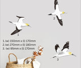 Elegant Takapu (Gannet) wall art set printed on brushed silver ACM, perfect for nature lovers and versatile decor.