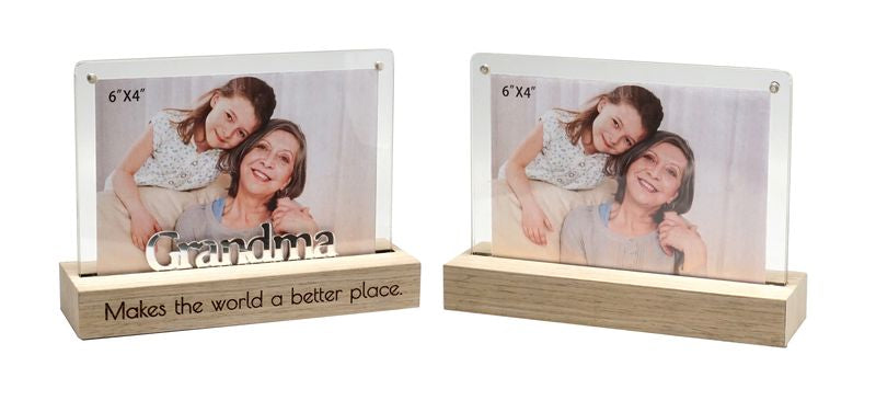 Elegant dual view photo frames for displaying two 6x4 inch pictures, perfect for showcasing cherished memories for grandma.