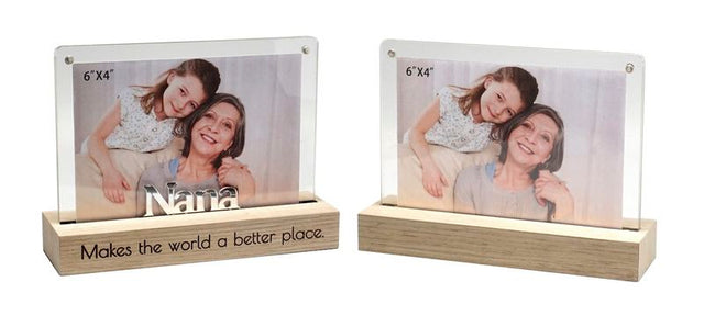 Elegant set of 2 dual-view 6x4 photo frames, perfect for showcasing cherished memories side by side.