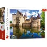 Trefl 3000-piece puzzle featuring the stunning Castle in Sully-sur-Loire, perfect for adults and family bonding.