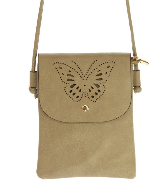 Elegant taupe Layla Butterfly Cutout Bags set of 2, featuring stylish butterfly designs and ample space for essentials.