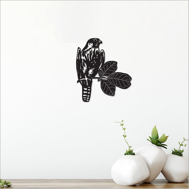 Acrylic wall art featuring a Black Karearea Falcon, 18.4cm, ideal for modern decor and celebrating New Zealand wildlife.