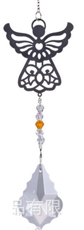 Set of 2 angel cutout sun catchers that create colorful light displays, adding charm and serenity to any space.