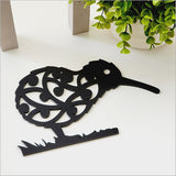 Acrylic wall art featuring a Black Koiri Kiwi, 21.4cm, in matte black, perfect for enhancing any space with Kiwiana charm.