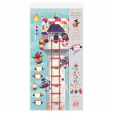 Height chart featuring whimsical knights and magical landscapes, perfect for tracking growth in a child's room.