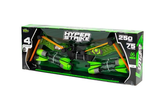 Hyper Strike Bow by Zing showcasing Digital Camo design with four Zonic foam-arrow set for outdoor archery fun.