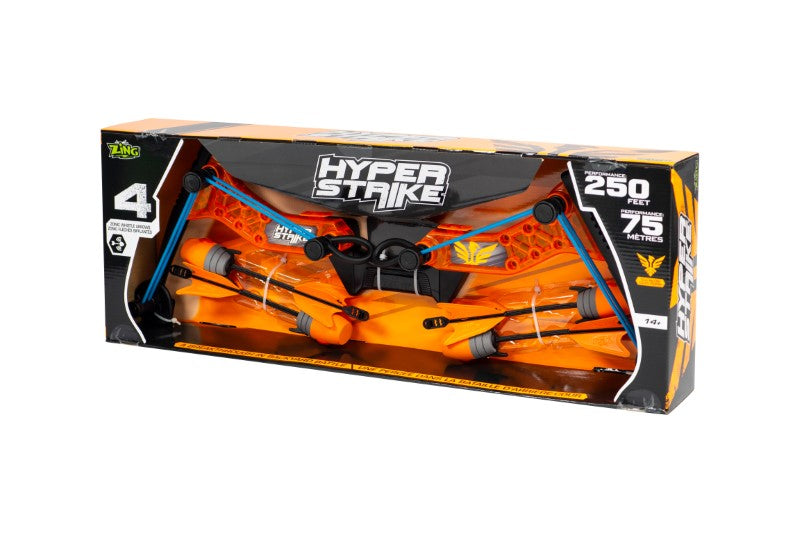 Hyper Strike Bow by Zing featuring Digital Camo design, includes 4 whistling foam arrows for safe outdoor archery fun.