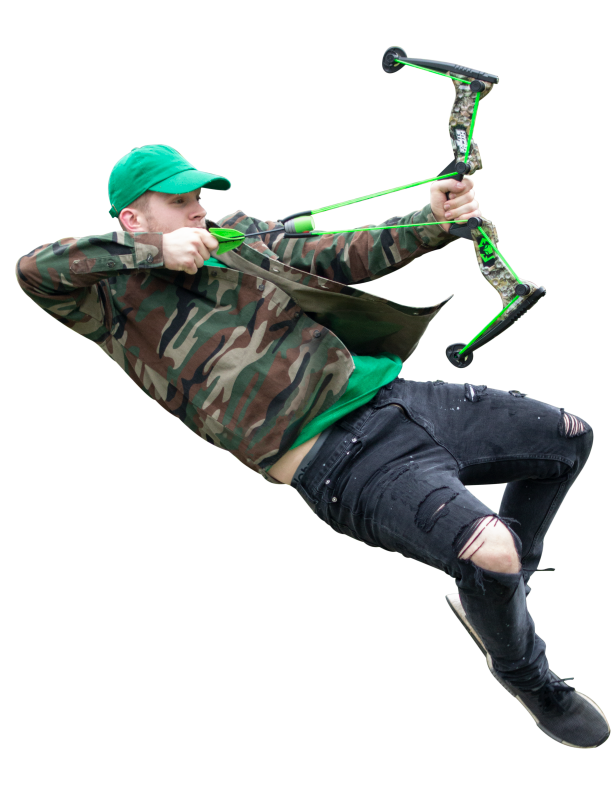 Hyper Strike Bow by Zing with Digital Camo design, four foam-tipped arrows, and ergonomic grip for outdoor archery fun.