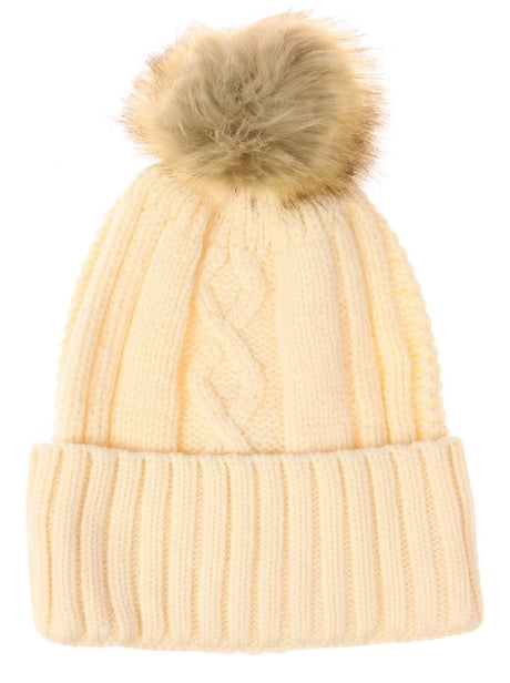 Cozy ivory cable knit beanie set of 2, perfect for warmth and style on chilly days.