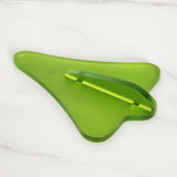 Wall art featuring a lime satin jet plane design, made from 6mm thick acrylic, perfect for vibrant home decor.