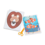 Engaging activity pad with 20 progressive cutting projects and safety scissors, enhancing kids' creativity and fine motor skills.