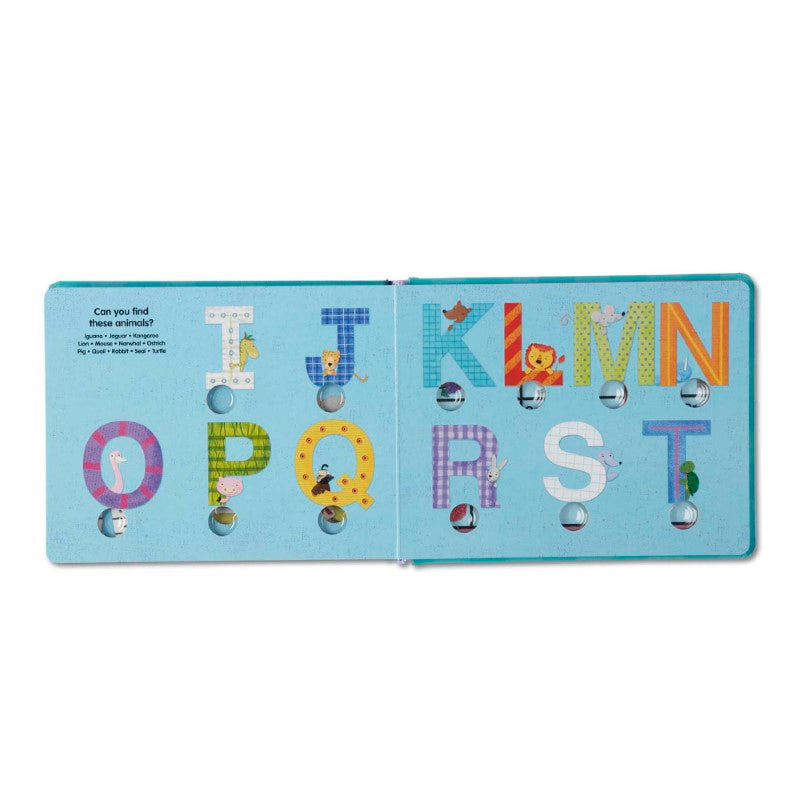 Interactive board book featuring pop-a-dot technology for ABC exploration, perfect for early learning fun.