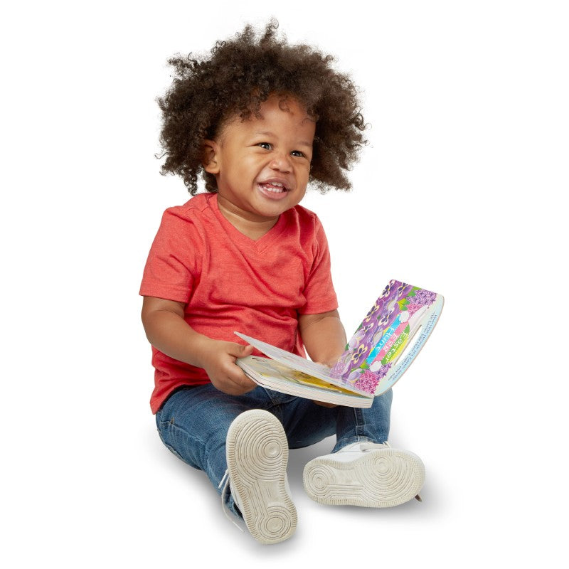 Interactive board book featuring colorful Easter illustrations and pop-a-dot technology for toddlers, enhancing play and learning.