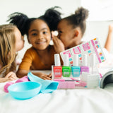 20-piece nail care play set for imaginative pretend manicures and pedicures, featuring mess-free polish bottles and fun accessories.