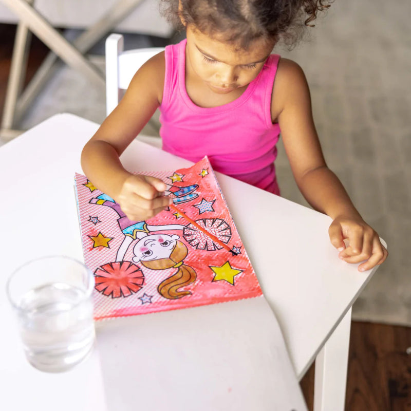 Toddler-friendly art pad featuring 24 no-mess painting pages; just add water for vibrant colors and creativity.