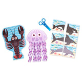 "Colorful activity pad featuring sea life crafts to enhance kids' scissor skills and fine motor development, ages 4 and up."