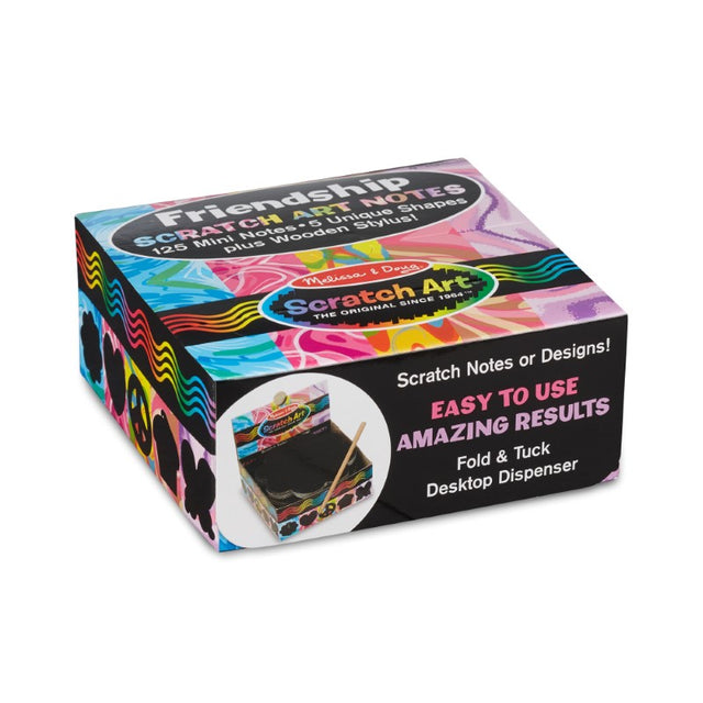 Scratch Art Friendship Mini Notes by Melissa & Doug, featuring 125 colorful note shapes for creative messages and art.