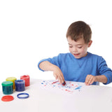 Colorful Melissa & Doug finger paint set featuring four 3.5-ounce non-toxic jars for creative, mess-free art fun.