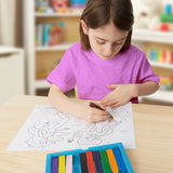 Jumbo triangular crayons in 10 vibrant colors for easy grip, promoting creativity and writing skills, packaged in a flip-top case.