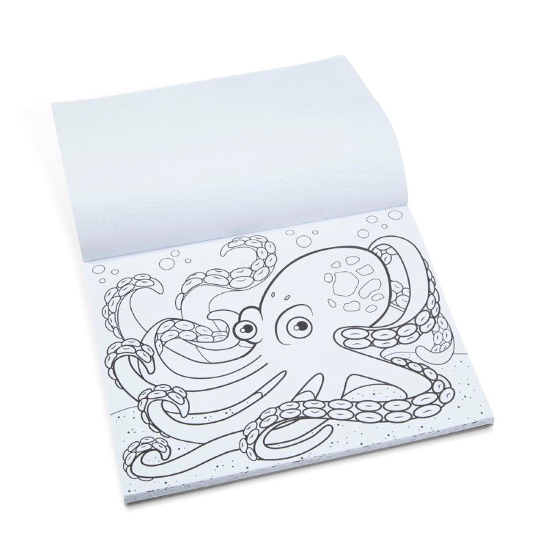 Jumbo coloring pad featuring 50 animal outlines on premium paper for creative fun with crayons, markers, and more.