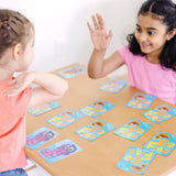 Jumbo-sized Classic Card Game Set featuring Old Maid, Go Fish, and Animal Rummy with colorful animal illustrations.