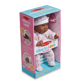 12-inch Gabrielle doll by Melissa & Doug, featuring dark skin, molded hair, cuddly body, and a removable outfit for imaginative play.