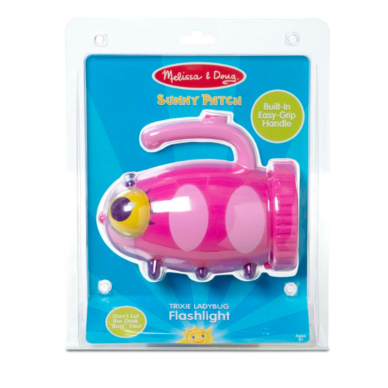 Ladybug-themed Trixie Flashlight by Melissa & Doug, ideal for kids' adventures with a steady beam and ergonomic design.