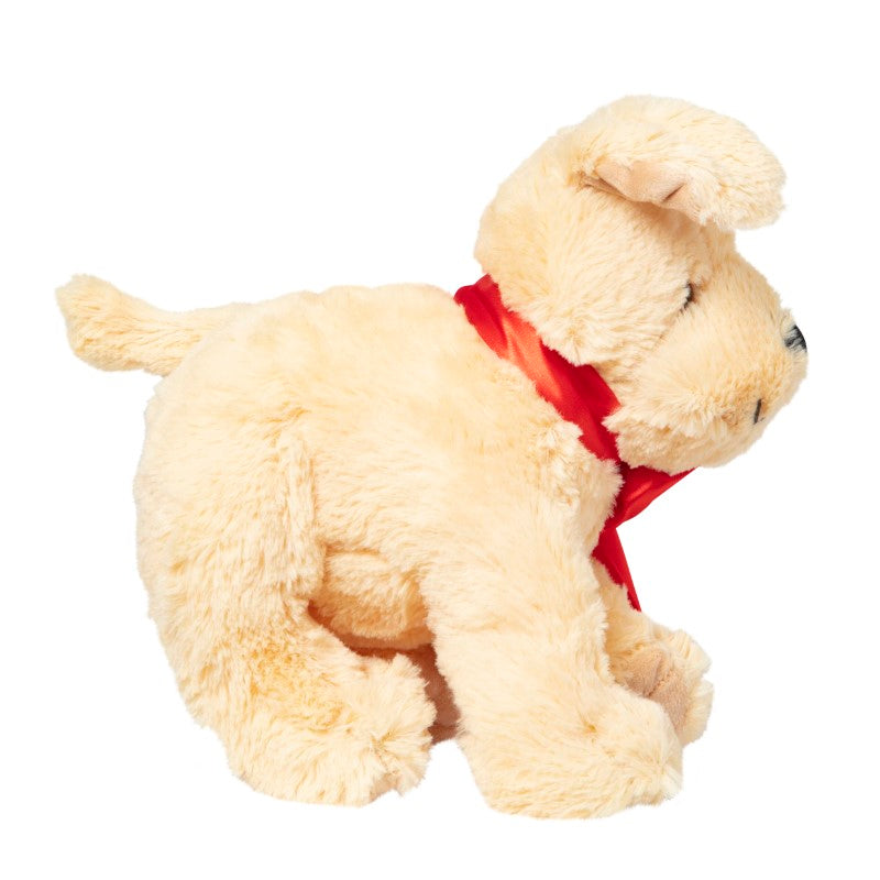 Plush Sunny Yellow Lab from Melissa & Doug, a cuddly friend with weighted paws, shiny eyes, and a soft, huggable body.