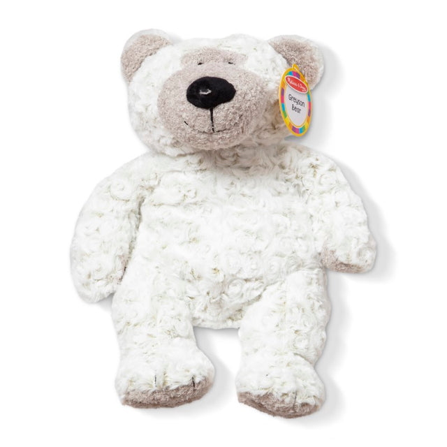 Ultra-soft Greyson Bear by Melissa & Doug, perfect for cuddles, imaginative play, and charming room decor.