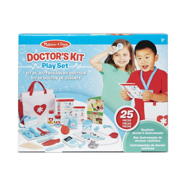 Melissa & Doug Get Well Doctor's Kit Play Set featuring 25 realistic doctor tools for imaginative role-play and learning.