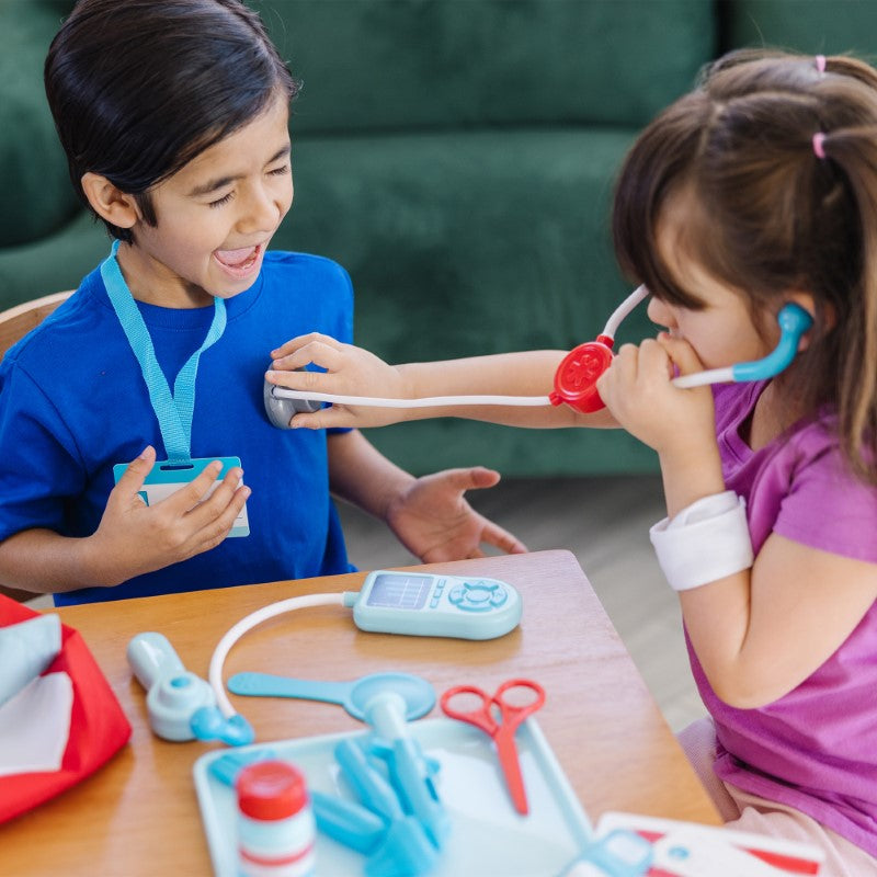 "Melissa & Doug Get Well Doctor's Kit with 25 realistic accessories for imaginative role-play and nurturing fun."