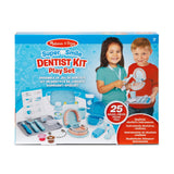 Colorful 25-piece dentist play set for kids, featuring oversized pretend teeth and realistic dental tools to promote imaginative play.