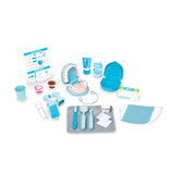 Pretend dentist play set with oversized teeth, realistic tools, and accessories for teaching kids about oral hygiene.