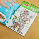 Kids enjoy a mess-free coloring experience with the Water Wow! Wacky Animals flip pad featuring reusable pages and a water pen.