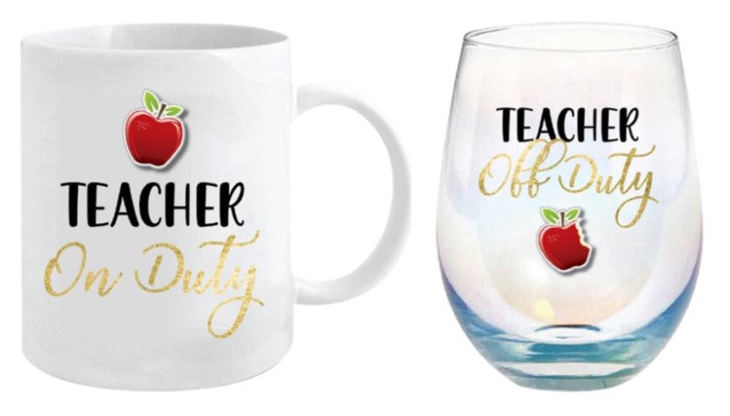 Teacher 360ml Mug & Stemless Glass 600ml Gift Set