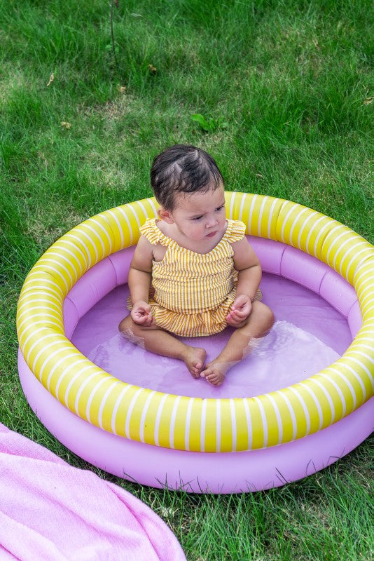 Vibrant Banana Pink Dippy Inflatable Pool for toddlers, perfect for outdoor play and summer fun at 80cm size.