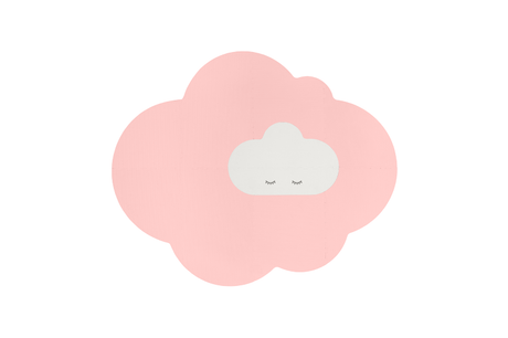 Blush rose kids' playmat with cloud motif, 12mm EVA foam, non-toxic, water-resistant, 145 x 90cm, perfect for safe play and tummy time.
