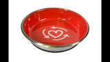 Vibrant red Durabolz cat dish made from stainless steel, featuring a non-slip rubber ring for stability during mealtime.