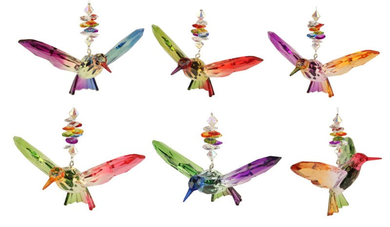 Set of 12 vibrant mini hummingbirds, detailed decorations for gardens, patios, or indoor spaces, perfect for nature lovers.
