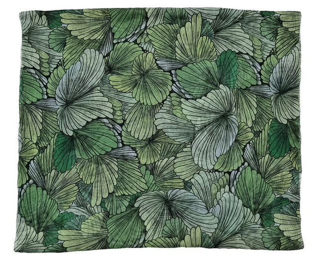 Vibrant green Petals With Lines Scarves set of 2, 100% soft polyester, 45x160cm with chic fringes, stylish and versatile.